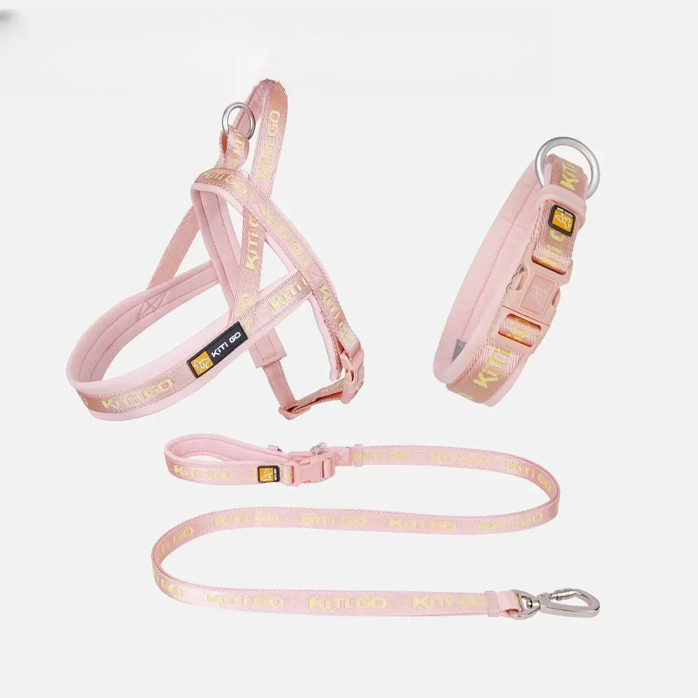 Nylon Dog Harness with Collar and Leash Set Options