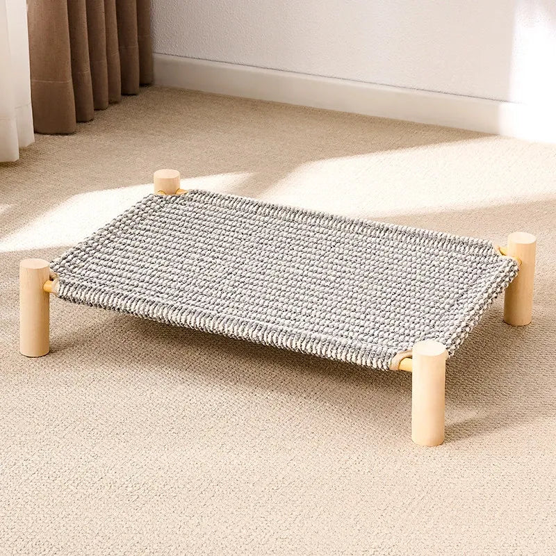 Cot-Style Pet Bed with Scratching Surface