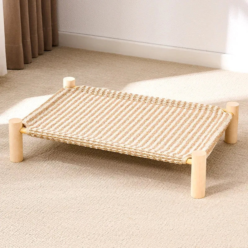 Cot-Style Pet Bed with Scratching Surface