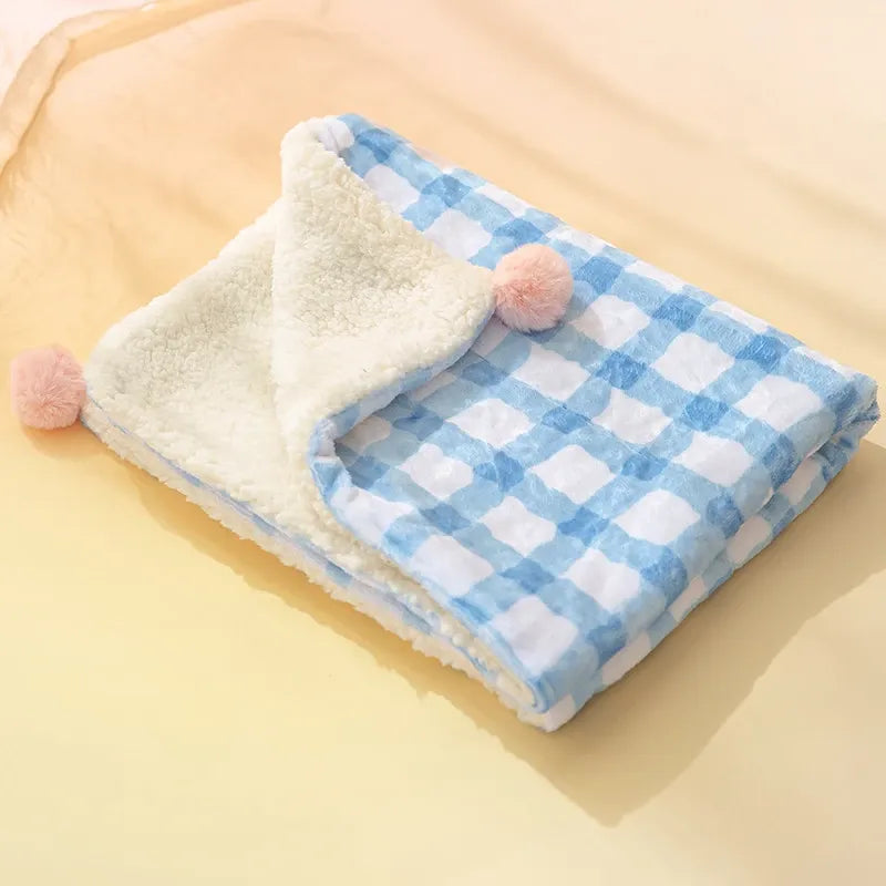Cotton-Linen Pet Bed Mat and Blanket for Cats and Dogs