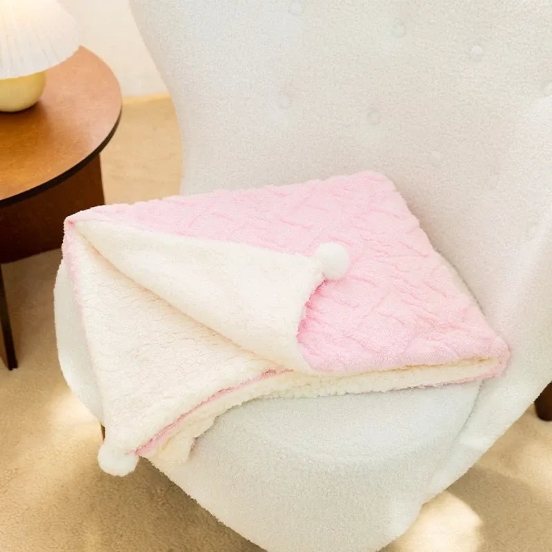 Cotton-Linen Pet Bed Mat and Blanket for Cats and Dogs