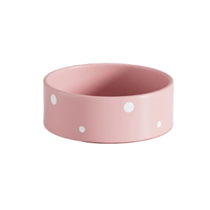 Ceramic Polka Dot Pet Bowl