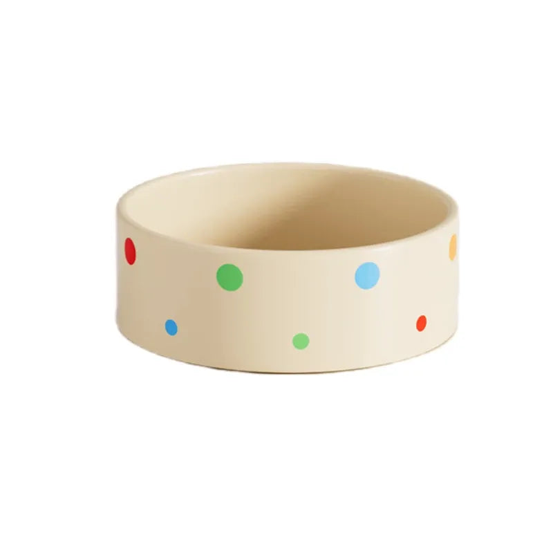 Ceramic Polka Dot Pet Bowl