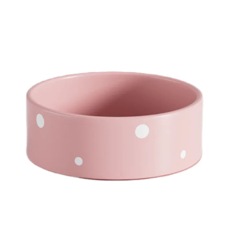 Ceramic Polka Dot Pet Bowl