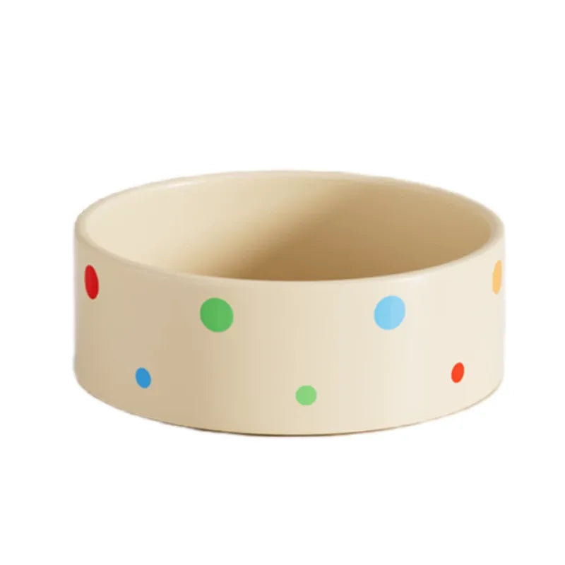 Ceramic Polka Dot Pet Bowl