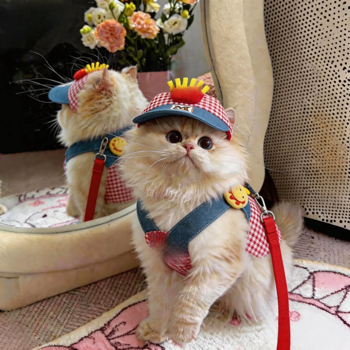 Pet Harness Vest and Hat Sets with Leashes