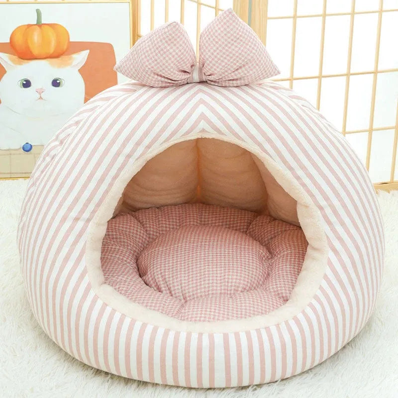 Enclosed Tent Pet Bed for Cats and Small Dogs
