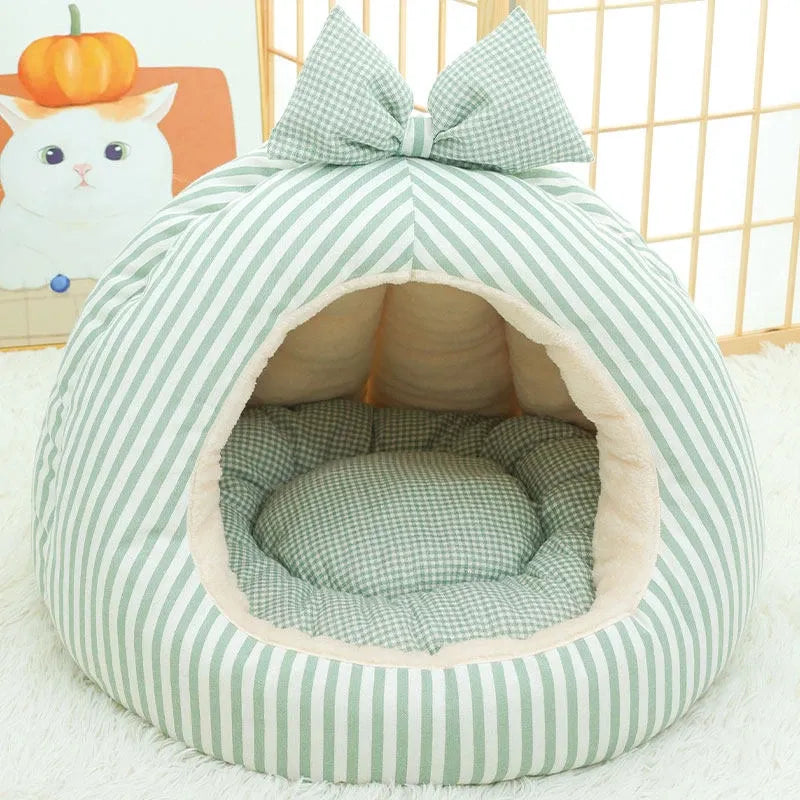 Enclosed Tent Pet Bed for Cats and Small Dogs