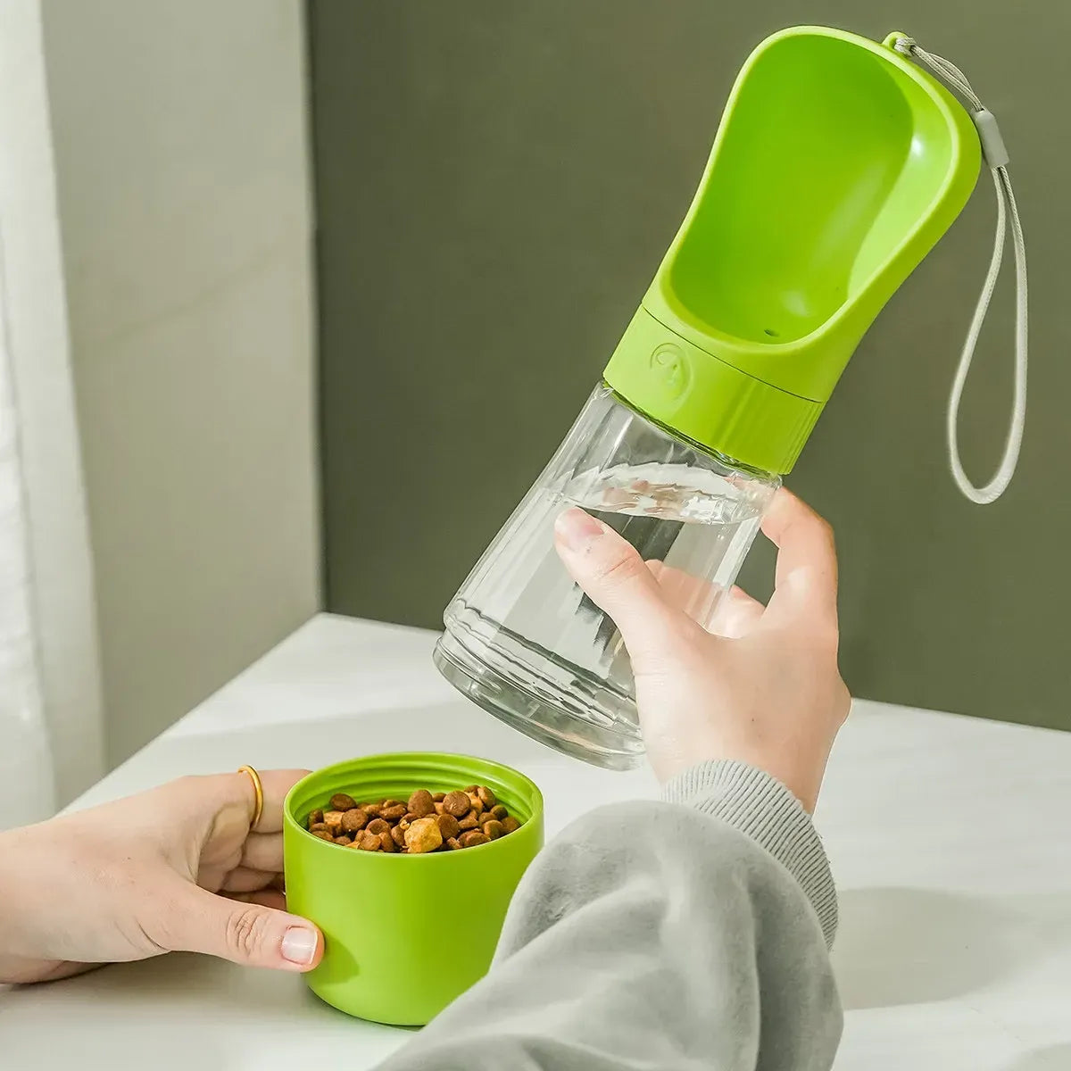 Portable Dog Water Bottle with Foldable Cup for Travel