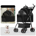 Foldable Pet Stroller with Detachable Carrier and Tray