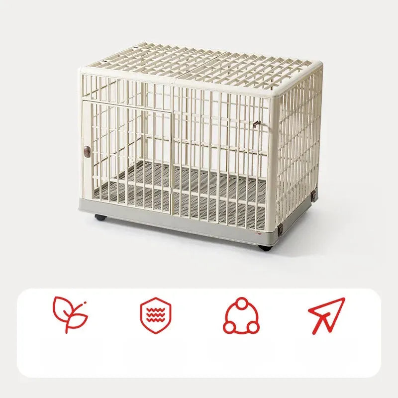 Indoor Pet Crate with Resin Panels and Iron Frame