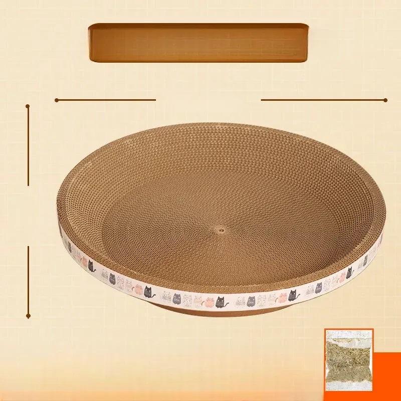 Corrugated Paper Cat Scratcher Bed – Round or Oval