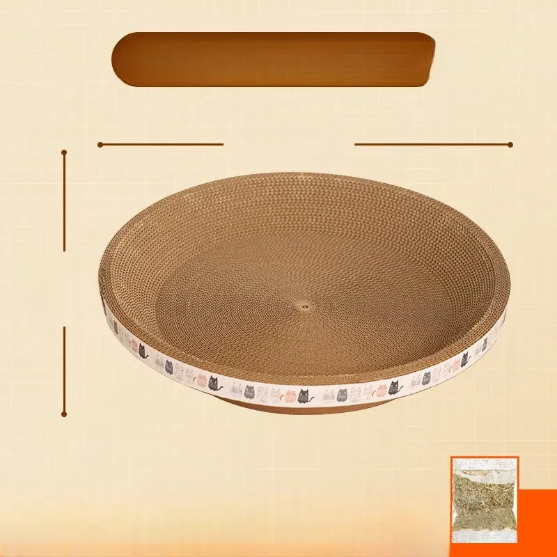 Corrugated Paper Cat Scratcher Bed – Round or Oval