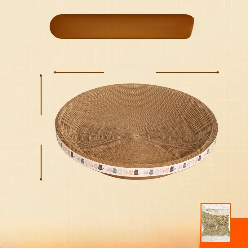 Corrugated Paper Cat Scratcher Bed – Round or Oval