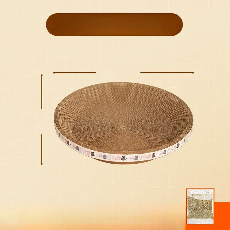 Corrugated Paper Cat Scratcher Bed – Round or Oval