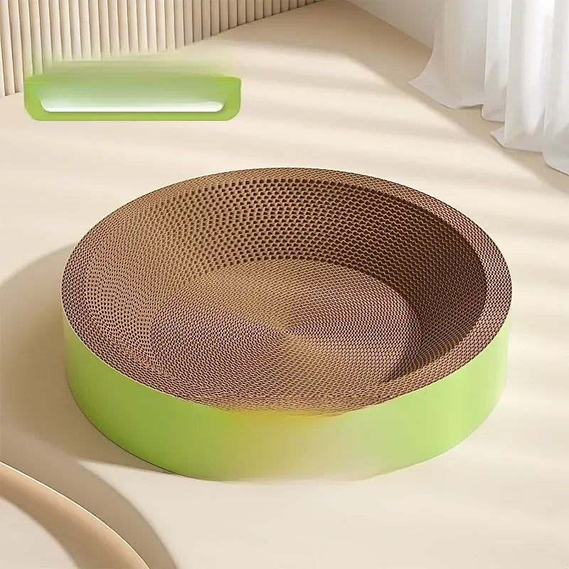 Corrugated Paper Cat Scratcher Bed – Round or Oval