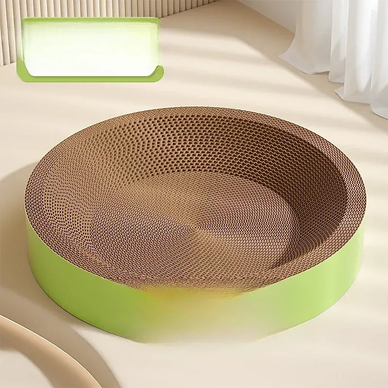 Corrugated Paper Cat Scratcher Bed – Round or Oval
