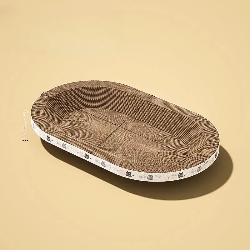 Corrugated Paper Cat Scratcher Bed – Round or Oval