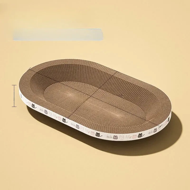 Corrugated Paper Cat Scratcher Bed – Round or Oval