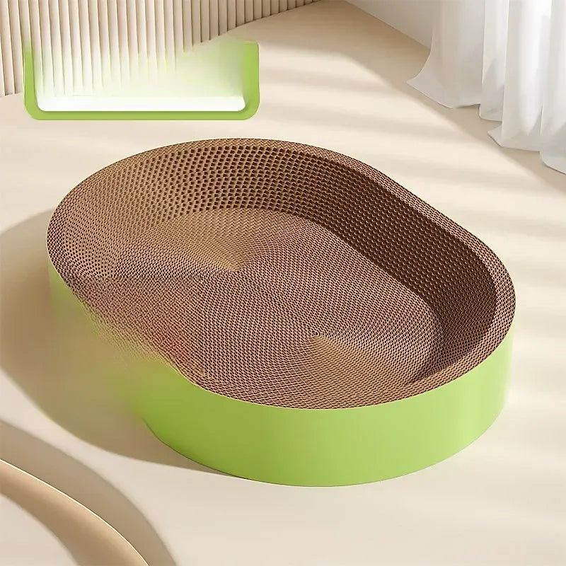 Corrugated Paper Cat Scratcher Bed – Round or Oval