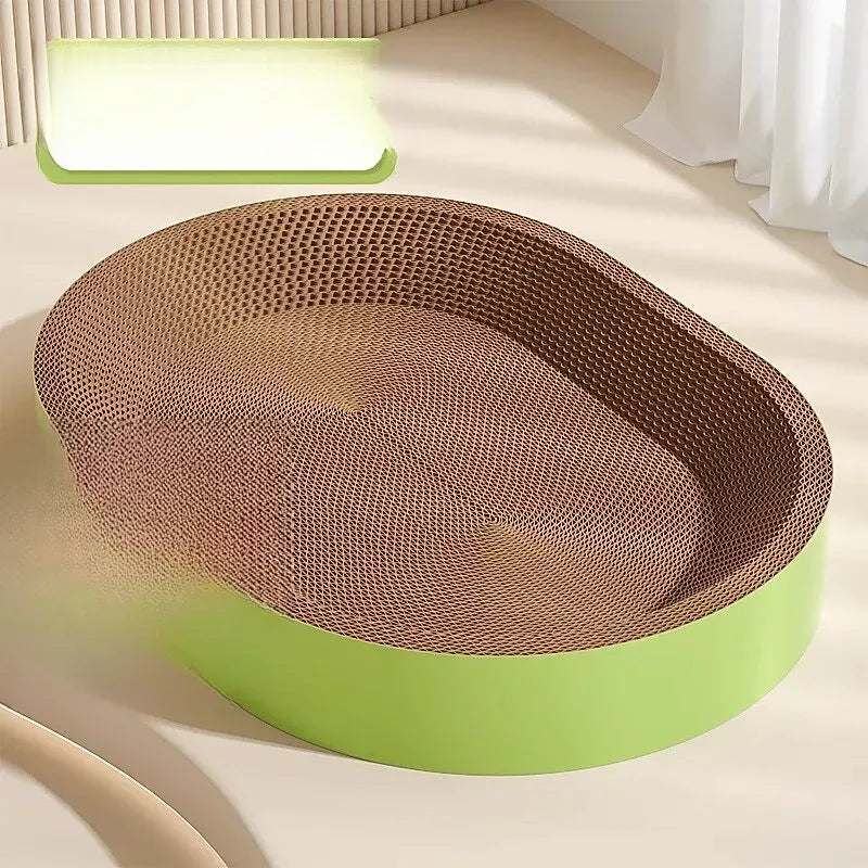 Corrugated Paper Cat Scratcher Bed – Round or Oval