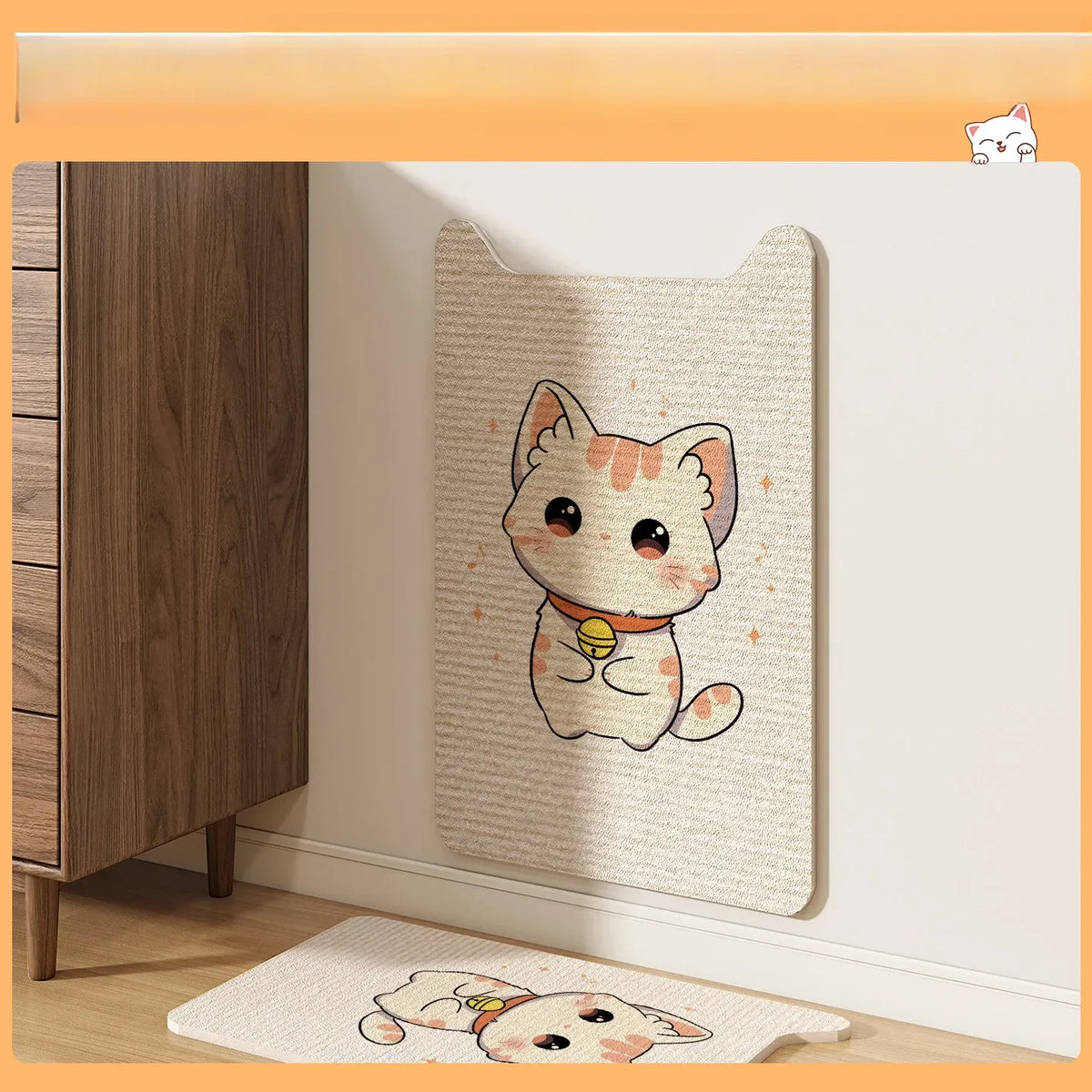 Corner Wall-Mounted Cat Scratcher with Braided Cotton Rope