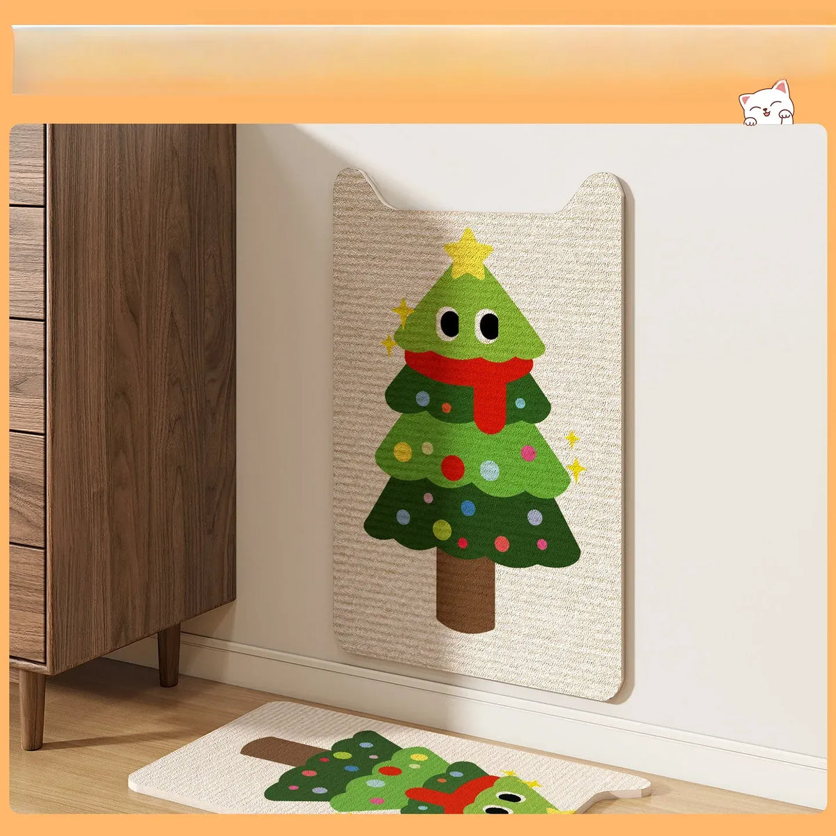 Corner Wall-Mounted Cat Scratcher with Braided Cotton Rope
