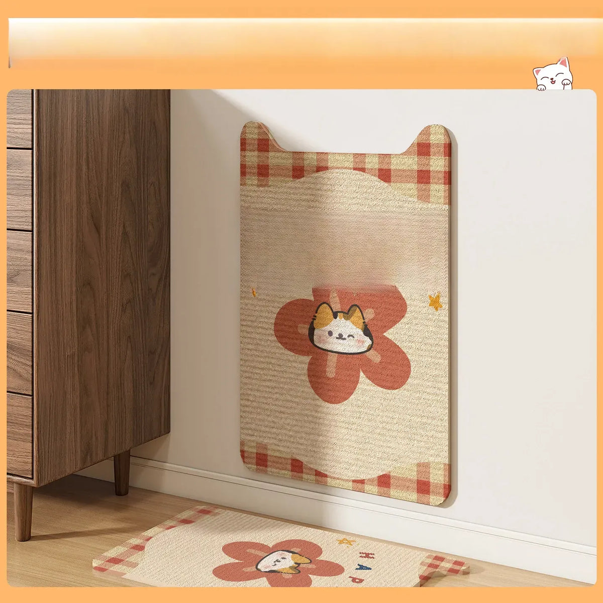 Corner Wall-Mounted Cat Scratcher with Braided Cotton Rope