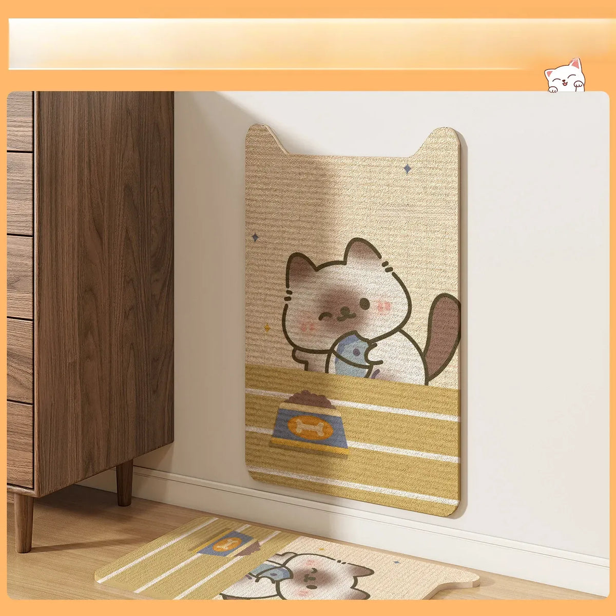 Corner Wall-Mounted Cat Scratcher with Braided Cotton Rope