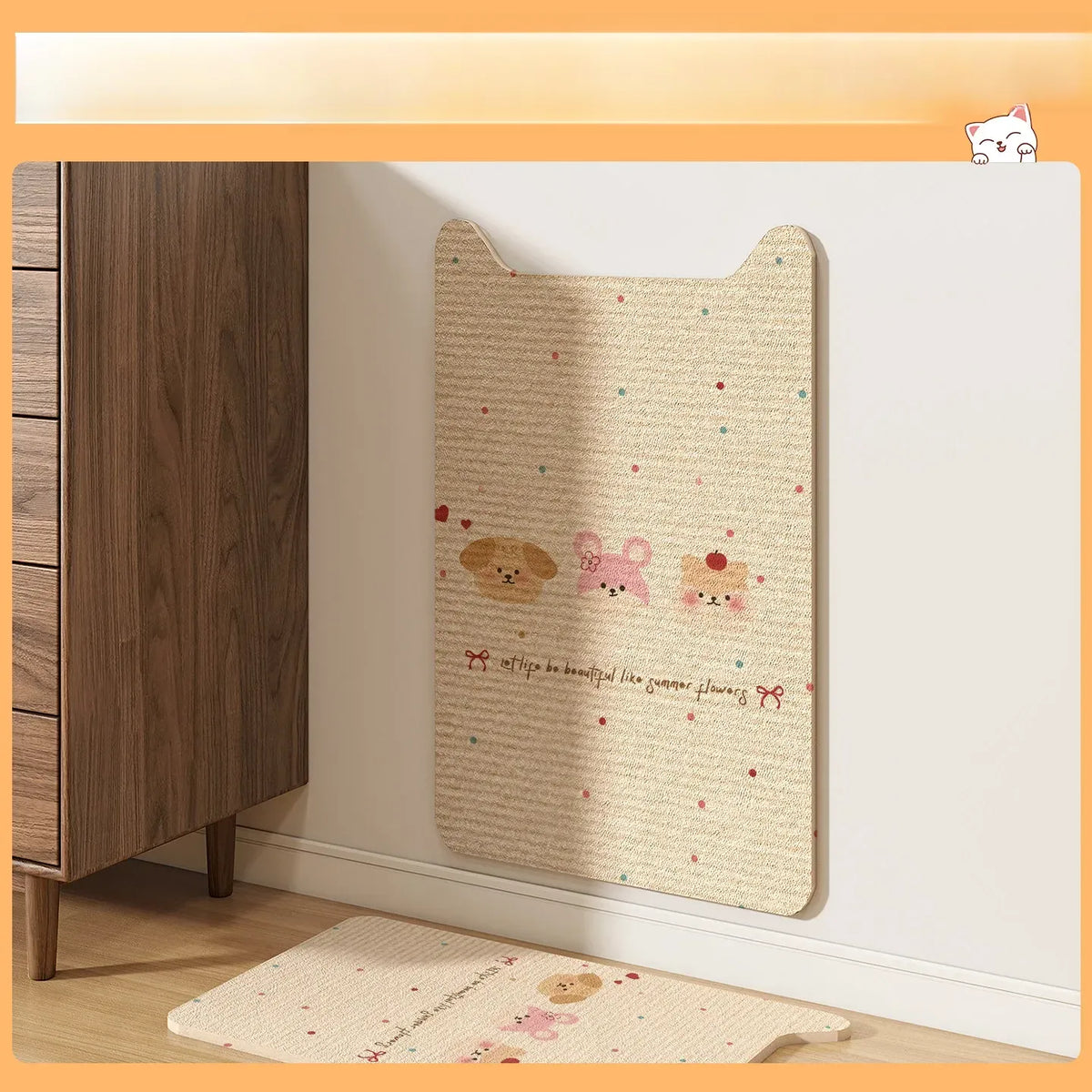 Corner Wall-Mounted Cat Scratcher with Braided Cotton Rope