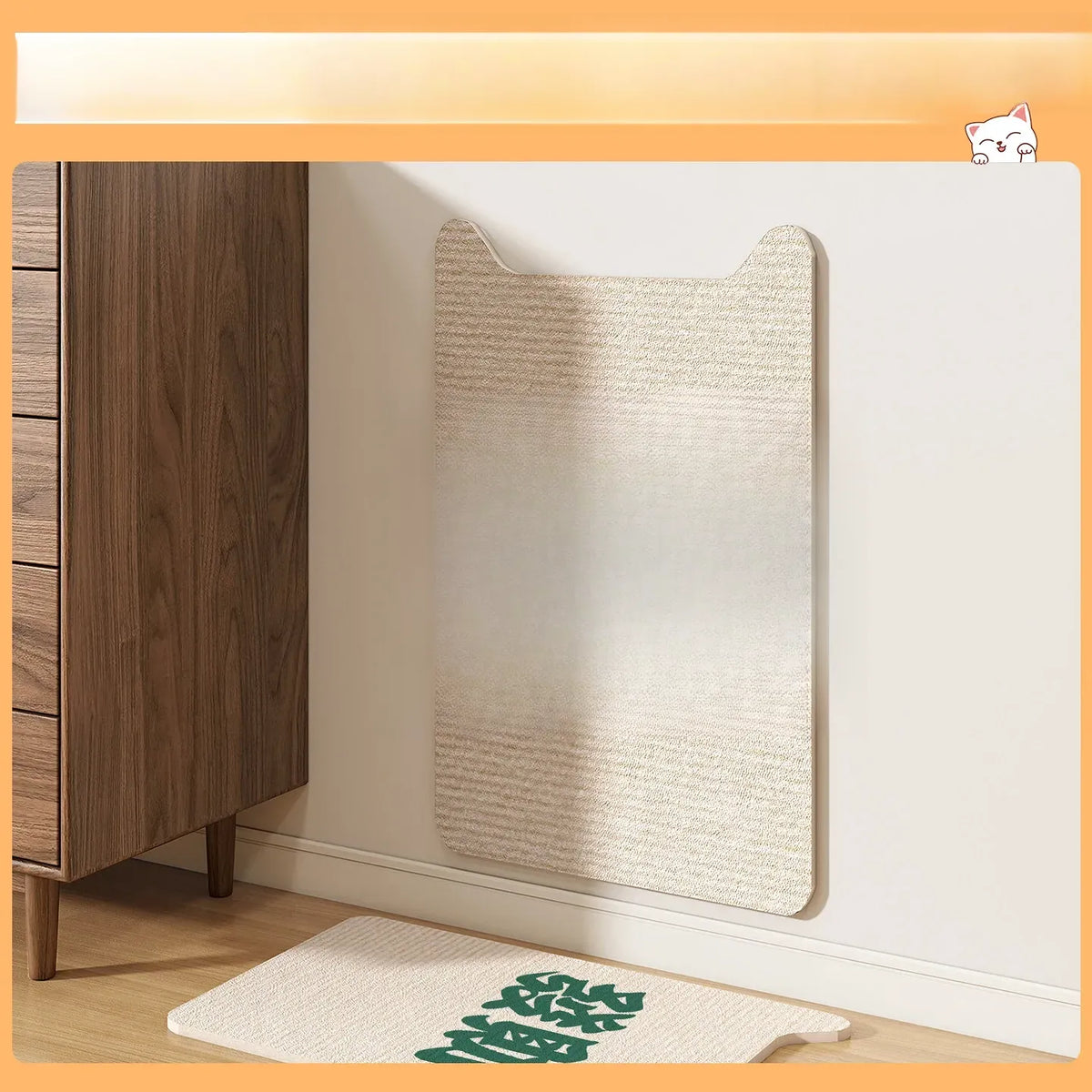 Corner Wall-Mounted Cat Scratcher with Braided Cotton Rope