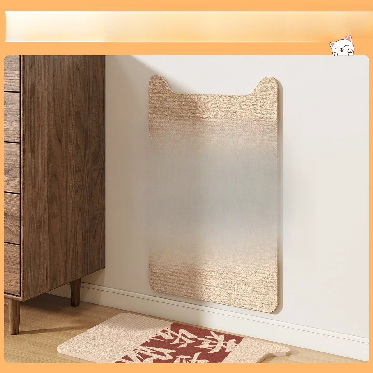 Corner Wall-Mounted Cat Scratcher with Braided Cotton Rope