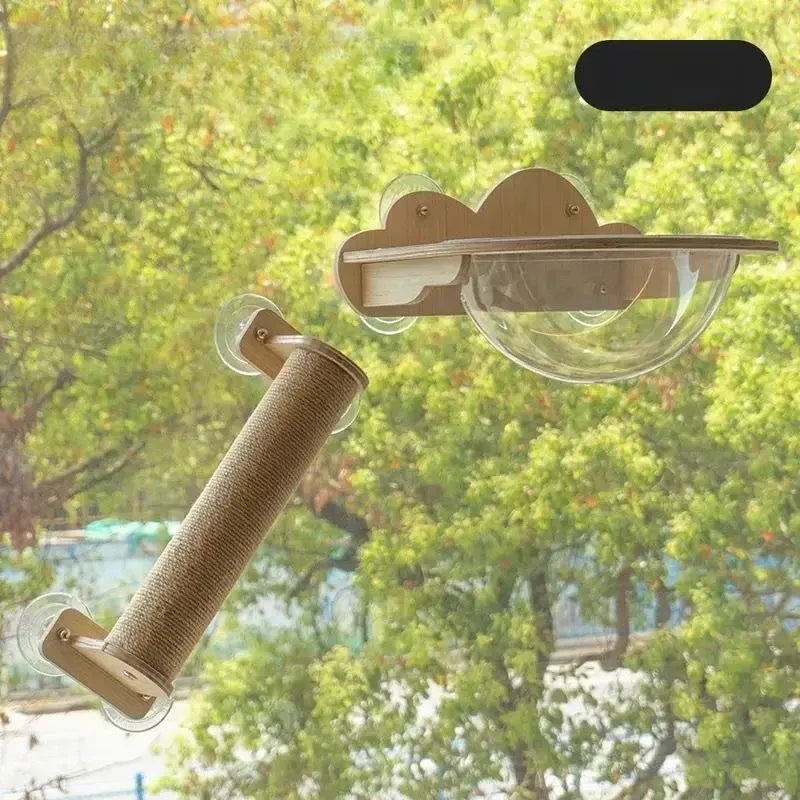 Window-Mounted Cat Tower with Hammock, Perch & Sisal Posts