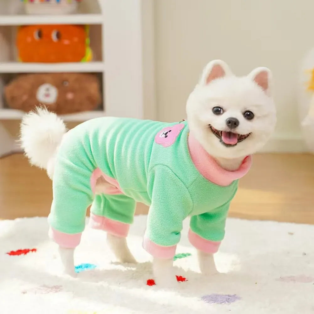 Fleece Four-Leg Dog & Cat Coat for Cool-Weather Walks