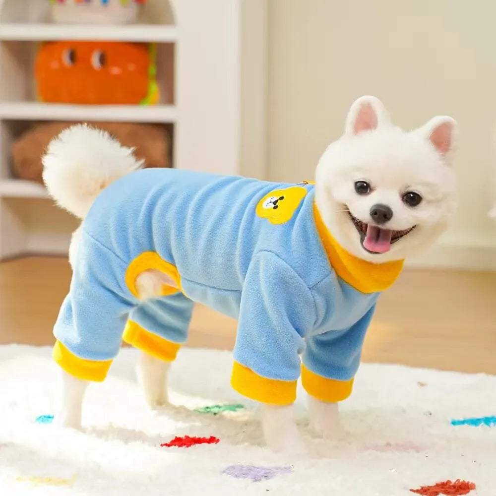 Fleece Four-Leg Dog & Cat Coat for Cool-Weather Walks