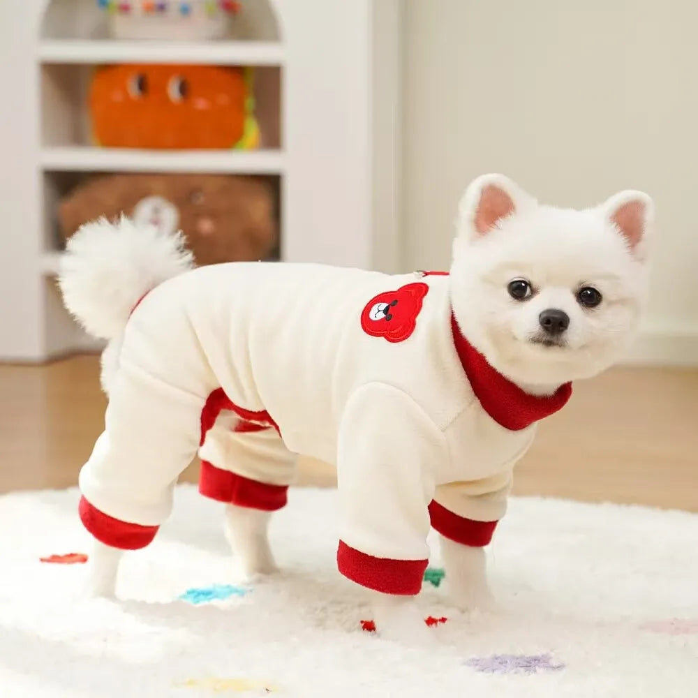 Fleece Four-Leg Dog & Cat Coat for Cool-Weather Walks