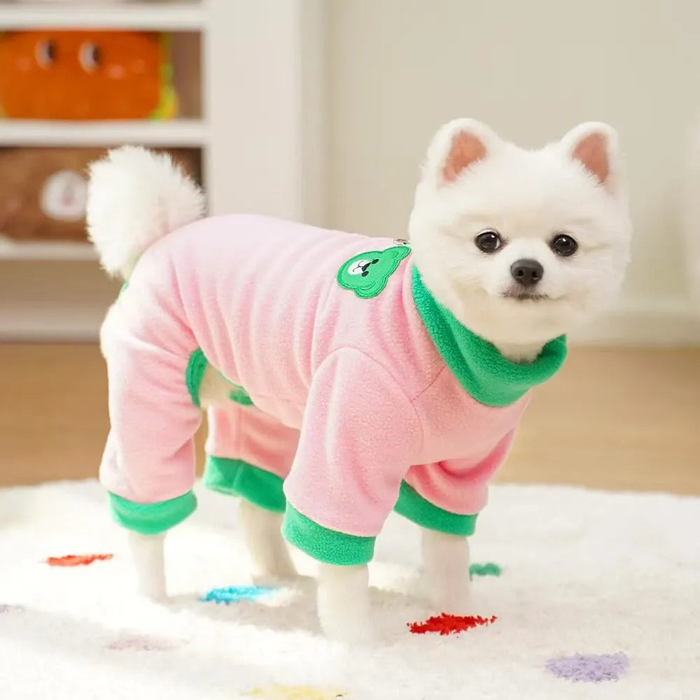 Fleece Four-Leg Dog & Cat Coat for Cool-Weather Walks