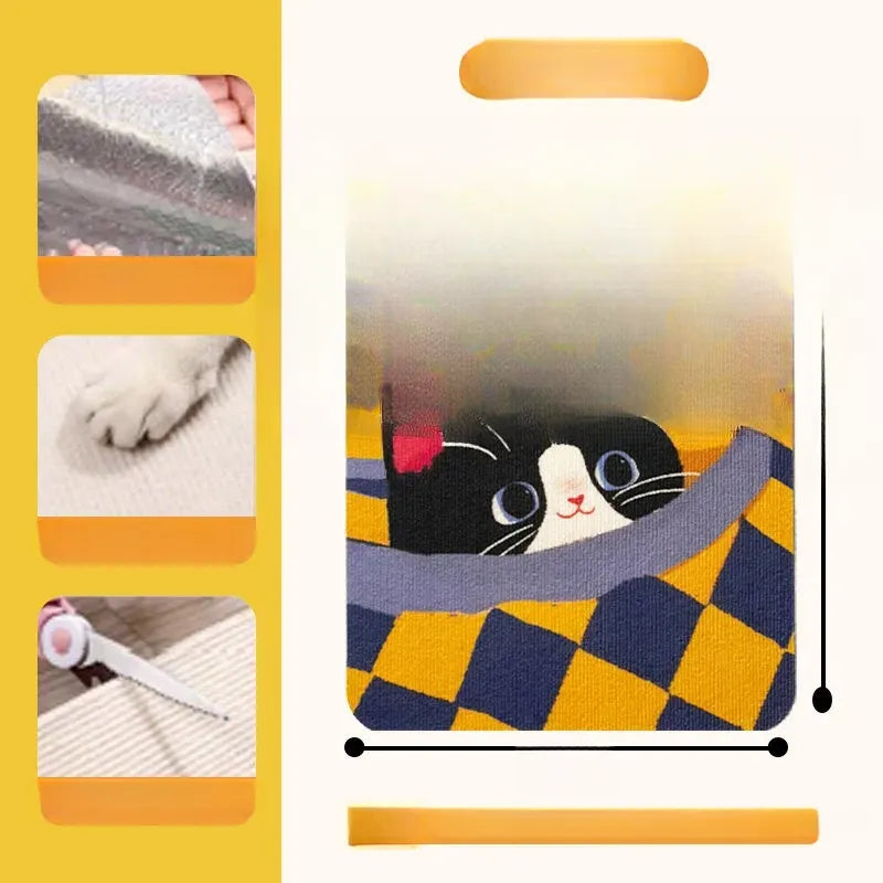 Peel-and-Stick Felt Cat Scratcher Wall Mat