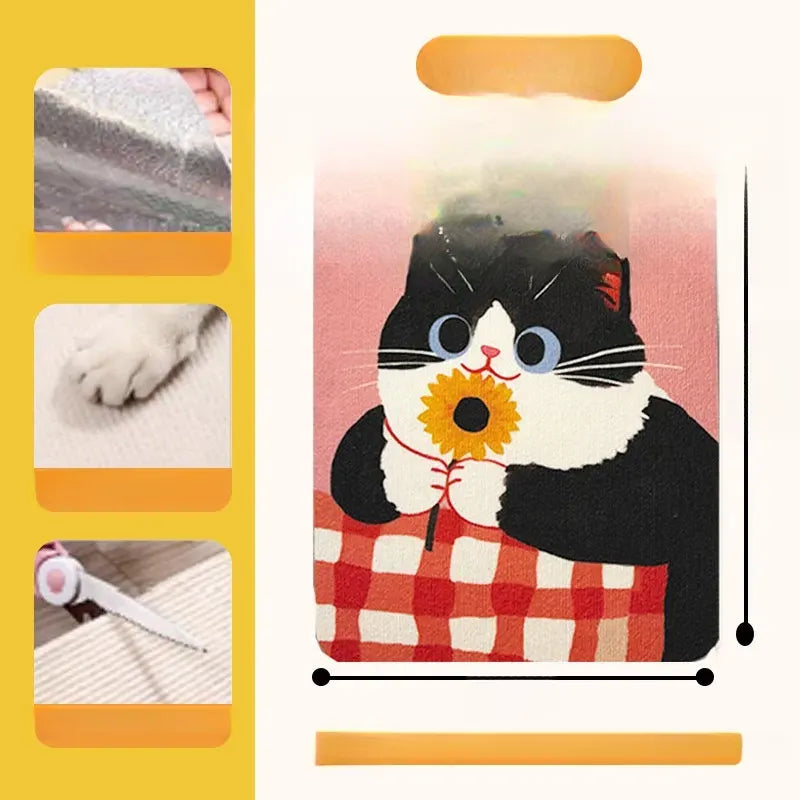 Peel-and-Stick Felt Cat Scratcher Wall Mat