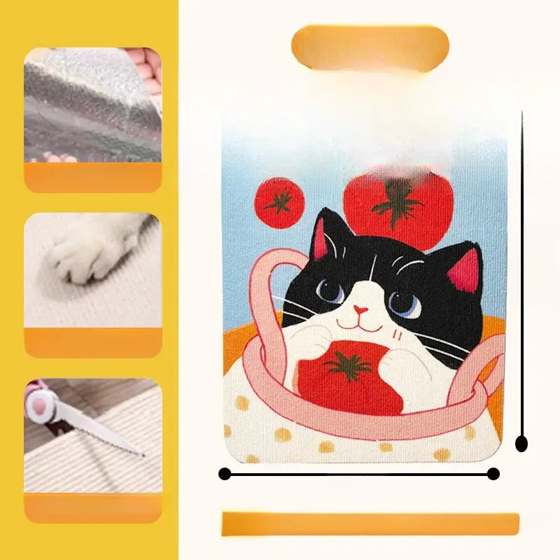 Peel-and-Stick Felt Cat Scratcher Wall Mat