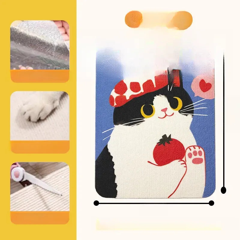 Peel-and-Stick Felt Cat Scratcher Wall Mat