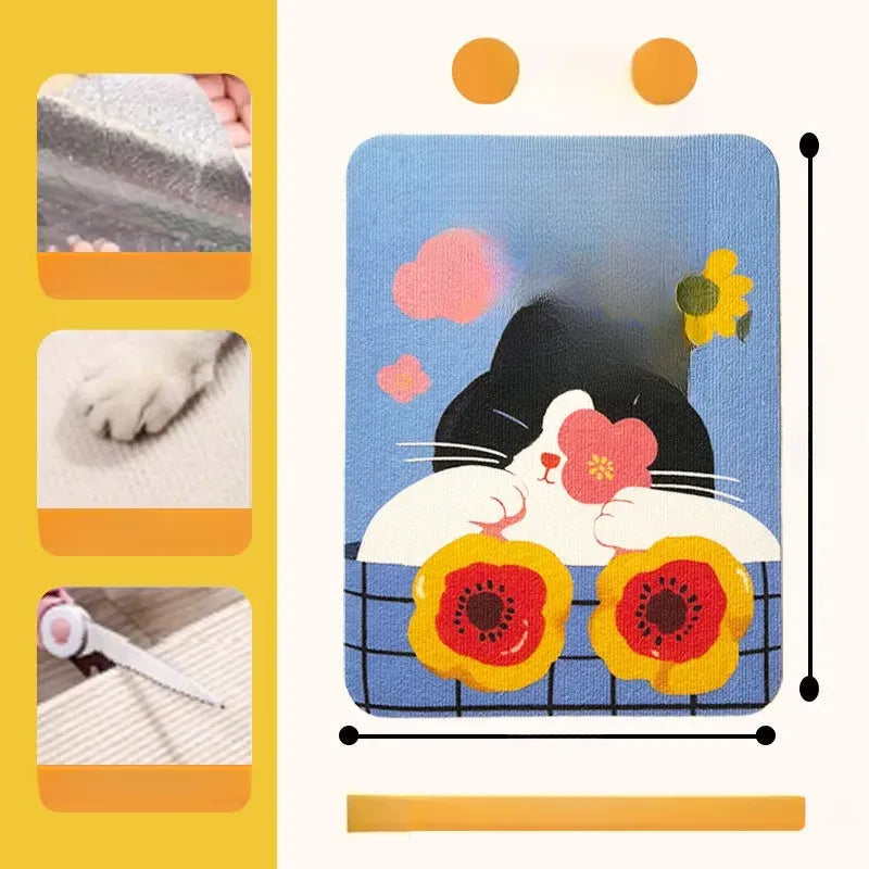 Peel-and-Stick Felt Cat Scratcher Wall Mat