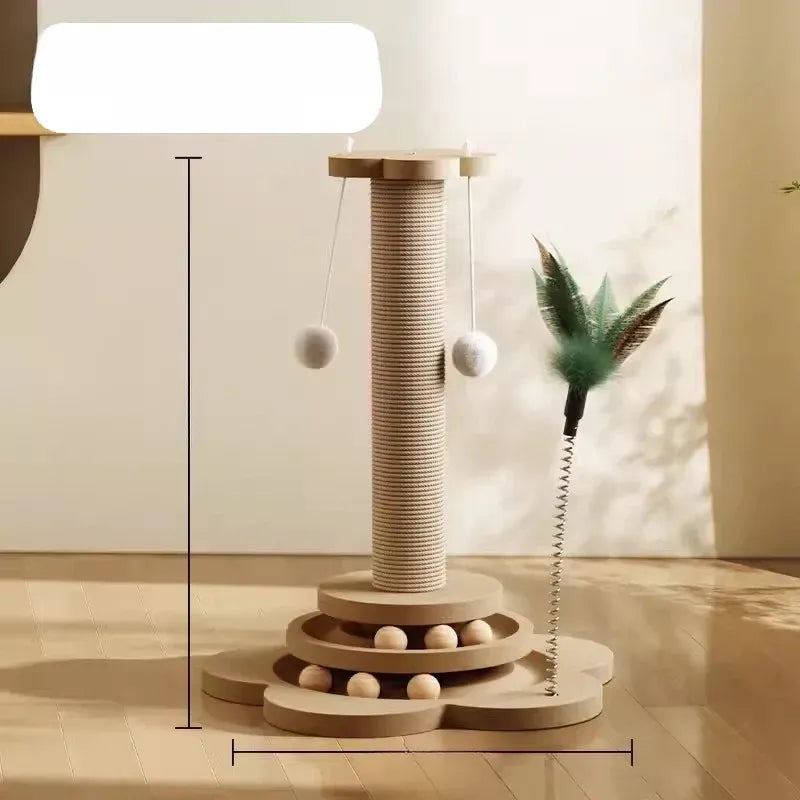 4-in-1 Vertical Cat Scratching Post and Climbing Tower