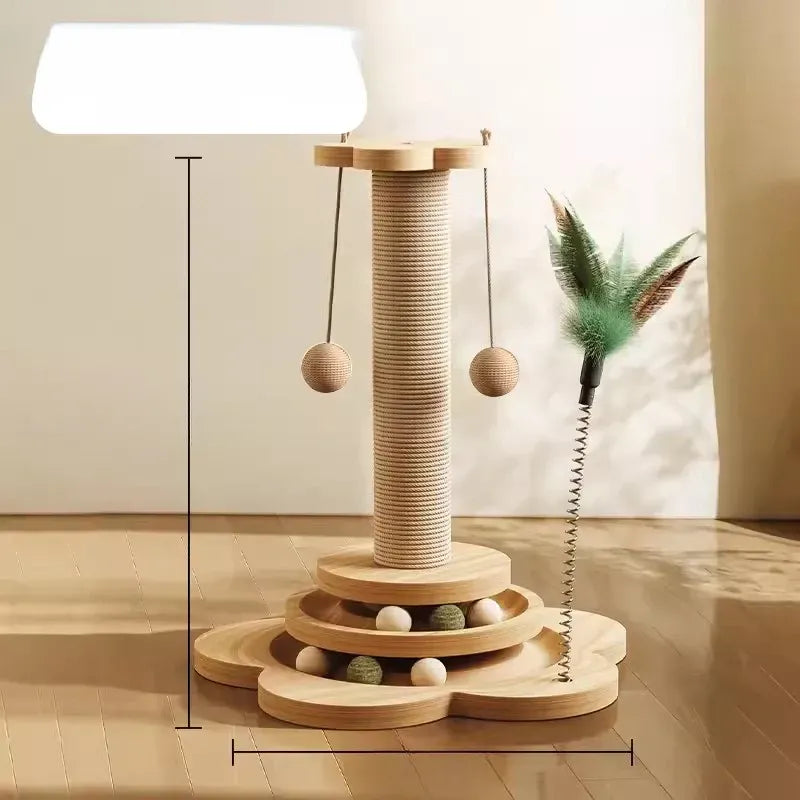4-in-1 Vertical Cat Scratching Post and Climbing Tower