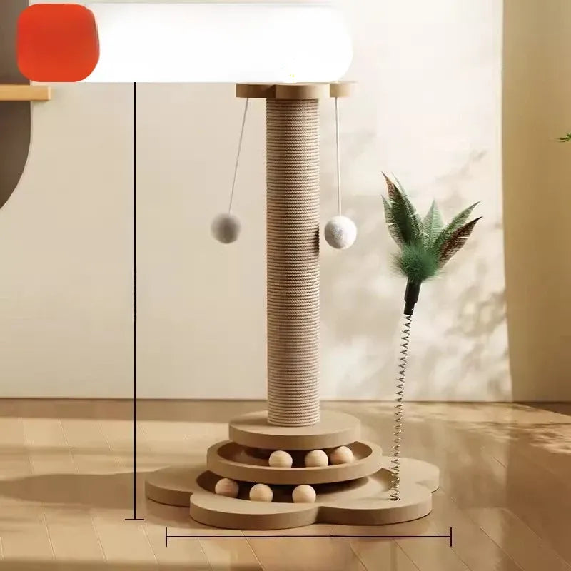 4-in-1 Vertical Cat Scratching Post and Climbing Tower