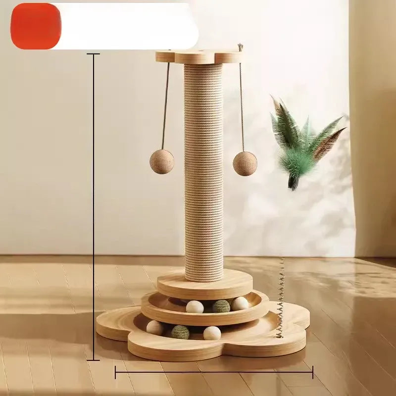 4-in-1 Vertical Cat Scratching Post and Climbing Tower