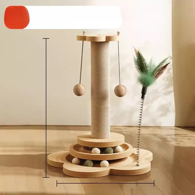 4-in-1 Vertical Cat Scratching Post and Climbing Tower