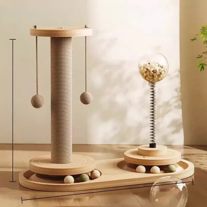 4-in-1 Vertical Cat Scratching Post and Climbing Tower