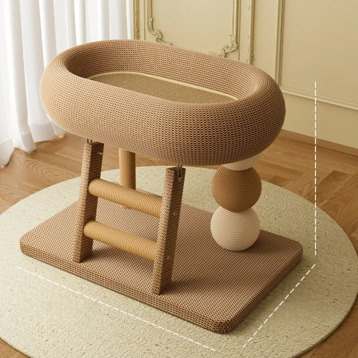 Space-Saving Sisal Cat Scratcher Bed & Climbing Tower