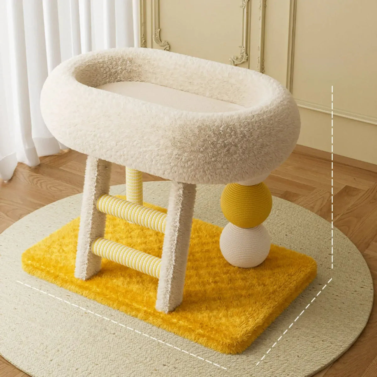 Space-Saving Sisal Cat Scratcher Bed & Climbing Tower